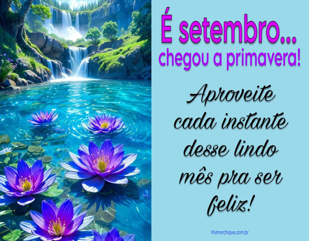 É Setembro chegou a primavera! Aproveite cada instante desse lindo mês para ser feliz!