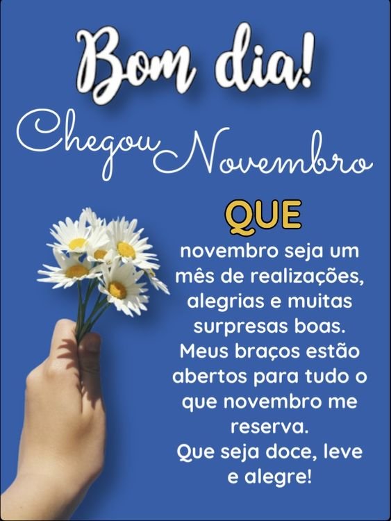 Novembro chegou e que seja um Mês de muitas e muitas felicidades