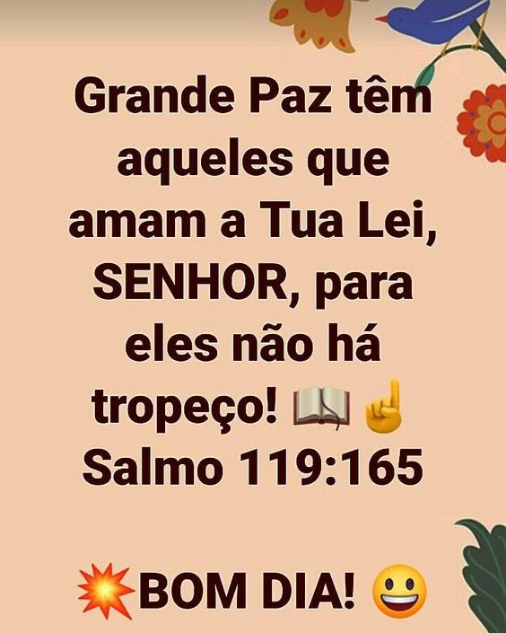 Versículo do dia! Terá paz aquele que segue a suas leis