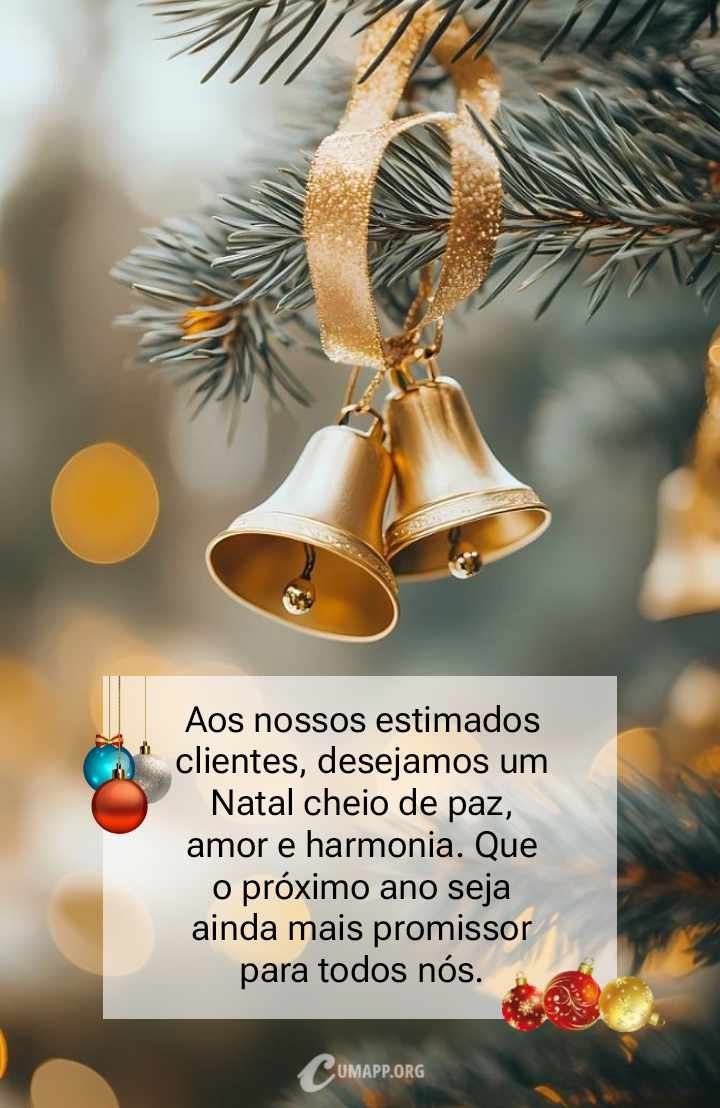 Aos nossos estimados clientes, desejamos um Natal cheio de paz, amor e harmonia. Que o próximo ano seja ainda mais promissor para todos nós.