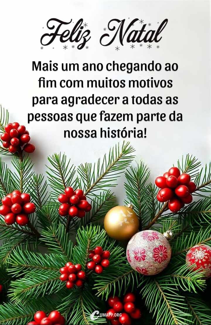 Feliz Natal! Mais um ano chegando ao fim com muitos motivos para agradecer a todas as pessoas que fazem parte de nossa história!