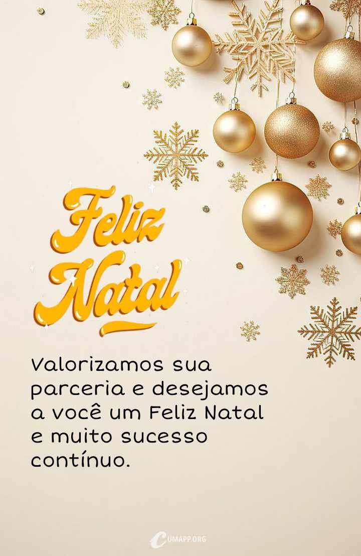 Valorizamos sua parceria e desejamos a você um feliz natal e muito sucesso contínuo.