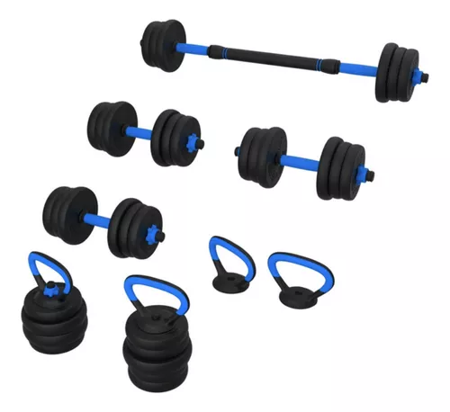 Kit completo Halter Dumbbell kettlebell