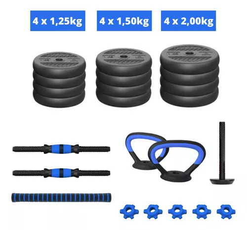 Kit musculação cor azul